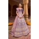 Purple Color Velvet Embroidery Work Bridal Wedding Wear Lehenga Choli -4578155652