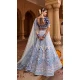 Pretty Blue Color Embroidery Velvet Bridal Wedding Wear Lehenga Choli -4578155653