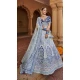 Pretty Blue Color Embroidery Velvet Bridal Wedding Wear Lehenga Choli -4578155653