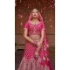 Pink Color Velvet Embroidery Work Bridal Wedding Wear Lehenga Choli -4578155654