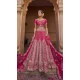 Pink Color Velvet Embroidery Work Bridal Wedding Wear Lehenga Choli -4578155654