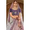 Style Purple Color Embroidery Velvet Bridal Wedding Wear Lehenga Choli -4578155655