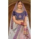 Style Purple Color Embroidery Velvet Bridal Wedding Wear Lehenga Choli -4578155655