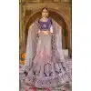 Style Purple Color Embroidery Velvet Bridal Wedding Wear Lehenga Choli -4578155655