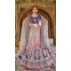 Style Purple Color Embroidery Velvet Bridal Wedding Wear Lehenga Choli -4578155655