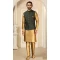 Gold Banarasi Art Silk Work Wedding Wear Men's Kurta Pajama With Jacket -4606155898