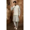 Grey Banarasi Art Silk Work Wedding Wear Men's Kurta Pajama With Jacket -4606155901