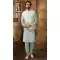 Firozi Color Banarasi Art Silk Work Wedding Wear Men's Kurta Pajama With Jacket -4606155905