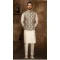 Digital Printed Thread Work Mehendi Cream Color Men's Wedding Wear Kurta Pajama With Jacket -4606155915
