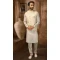 Banarasi Art Silk Work Cream Color Men's Kurta Pajama With Jacket -4606155922