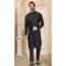 Banarasi Art Silk Work Navy Blue Color Men's Kurta Pajama With Jacket -4606155926