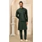 Green Color Banarasi Art Silk Men's Function Wear Kurta Pajama With Jacket -4607155929