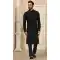 Function Wear Black Color Mirror Work Art Silk Men's Kurta Pajama With Jacket -4607155935