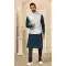 Blue Color Embroidery Work Art Banarasi Silk Men's Wear Kurta Pajama With Jacket -4607155959