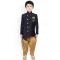 Navy Blue Color Dhupion Silk Readymade Kids Boys Festival Wear Dhoti Kurta - 4624156106