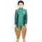 Rama Green Color Dhupion Silk Readymade Kids Boys Festival Wear Dhoti Kurta - 4624156112