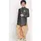 Dhupion Silk Grey Color Self Work  Traditional Wear Readymade Kids Dhoti Kurta - 4625156119