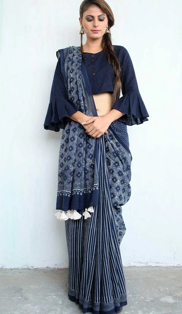 Blue Color Soft Pure Cotton Printed Casual Party Wear Saree Blouse -4632156225 Blue Color Soft Pure Cotton Printed Casual Party Wear Saree Blouse -4632156225
