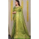 Mehndi Green Color Kanchipuram Silk Traditional Wear Saree With Jacquard Work -4591155759