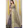 Navy Blue Color Kanchipuram Silk Traditional Wear Saree With Jacquard Work -4591155764