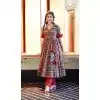 Maroon Color Cotton Silk Digital Print Work Anarkali Style Kurti With Pant -4615156033