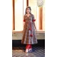 Maroon Color Cotton Silk Digital Print Work Anarkali Style Kurti With Pant -4615156033