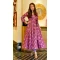 Dusty Purple Color Cotton Silk Digital Print Work Anarkali Style Kurti With Pant -4615156036