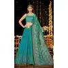 Party Wear Sky Color Viscose Georgette Sequence Work Lehenga Choli -4661156476