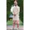 Wedding Wear Embroidery Work Cream Color Soft Art Silk Men's Sherwani -4667156533