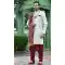 Wedding Wear Embroidery Work Soft Art Silk Cream Color Men's Sherwani -4668156558