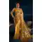 Mustard Color Net Diamond Moti Work Designer Wedding Wear Saree Blouse -4671156592