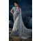 Diamond Moti Work Grey Color Net Designer Designer Wedding Wear Saree Blouse -4671156597