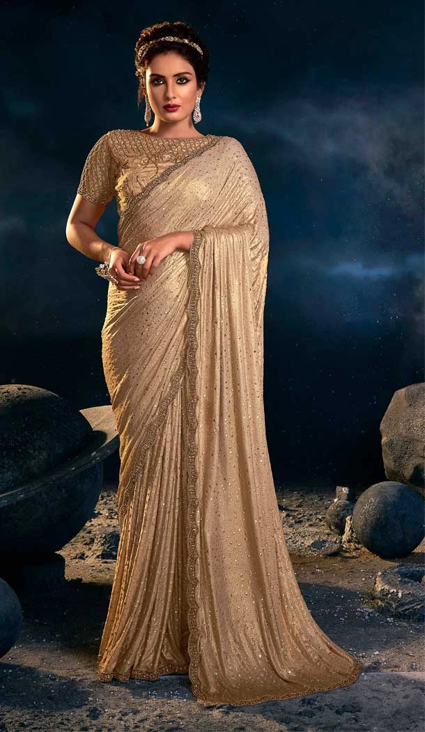 Chiku Color Imported Diamond Moti Work Designer Wedding Wear Saree Blouse -4671156601 Chiku Color Imported Diamond Moti Work Designer Wedding Wear Saree Blouse -4671156601