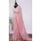 Casual Party Wear Light Pink Color Georgette Sequins Embroidery Work Saree Blouse -4683156670