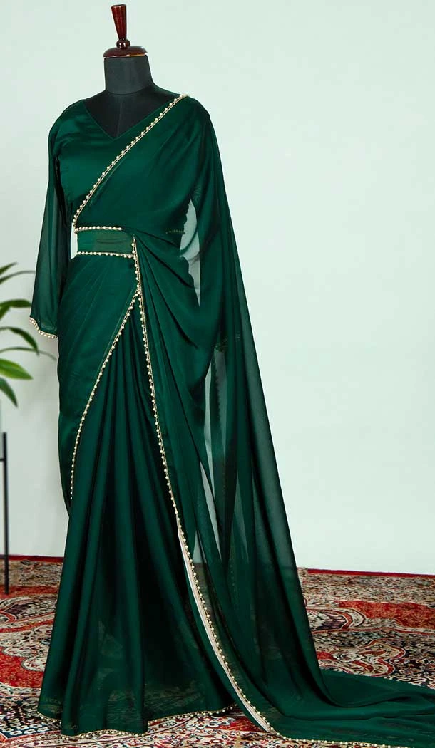 Green Color Rangoli Silk Pearl Lace Border Casual Wear Saree Blouse -4684156673 Green Color Rangoli Silk Pearl Lace Border Casual Wear Saree Blouse -4684156673