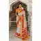 Off White Color Patola Silk Print Work Traditional Casual Wear Saree Blouse -4595155804