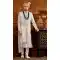 White Color Art Silk Weaving Work Wedding Wear Plus Size Men's Sherwani -4677156624