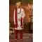 Wedding Wear Cream Color Georgette Weaving Work Plus Size Men's Sherwani -4677156639