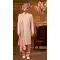 Weaving Work Georgette Cream Color Wedding Wear Plus Size Men's Sherwani -4677156640