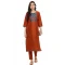 Rust Color Poly Silk Digital Print Work Casual Wear Kurti With Pant -4692156743