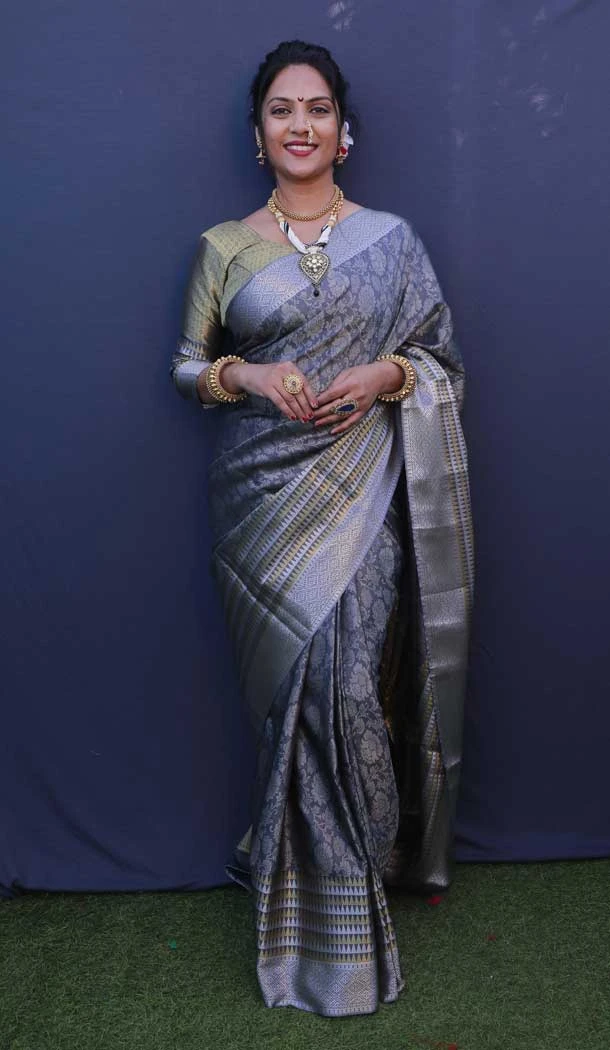 Multi Color Banarasi Silk Jacquard Work Traditional Wear Plus Size Saree -4707156892