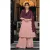 Light Pink Color Georgette Heavy Embroidery Work Party Wear Palazzo Suit -4709156910