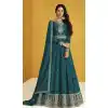 Blue Color Faux Georgette Embroidery Pakistani Style Anarkali Salwar Kameez -4710156913