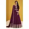 Purple Color Faux Georgette Embroidery Pakistani Style Anarkali Salwar Kameez -4710156914