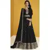 Black Color Faux Georgette Embroidery Pakistani Style Anarkali Salwar Kameez -4710156915