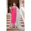 Heavy Chinon Thread Work Pink Color Party Wear Palazzo Salwar Suit -4720156975