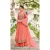 Heavy Georgette Embroidery Work Peach Pink Color Designer Palazzo Salwar Suit -4722156982