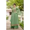 Heavy Georgette Embroidery Work Pista Green Color Designer Palazzo Salwar Suit -4722156984