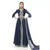 Navy Blue Color Swarovski Work Japanese Satin Designer Salwar Kameez -4727157024