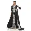 Black Color Swarovski Work Japanese Satin Designer Salwar Kameez -4727157027